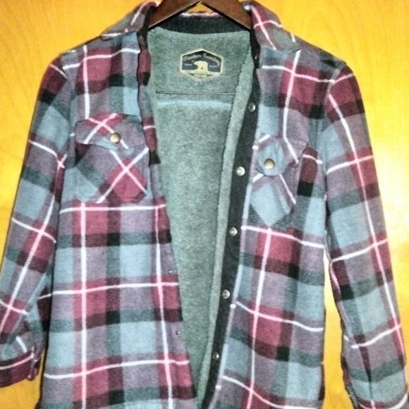 Plush lined winter Jacket coat shirt~Youth size 10/12~Perfect Condition! - Picture 1 of 10